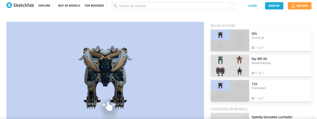 Luchador 3D Model War Robots