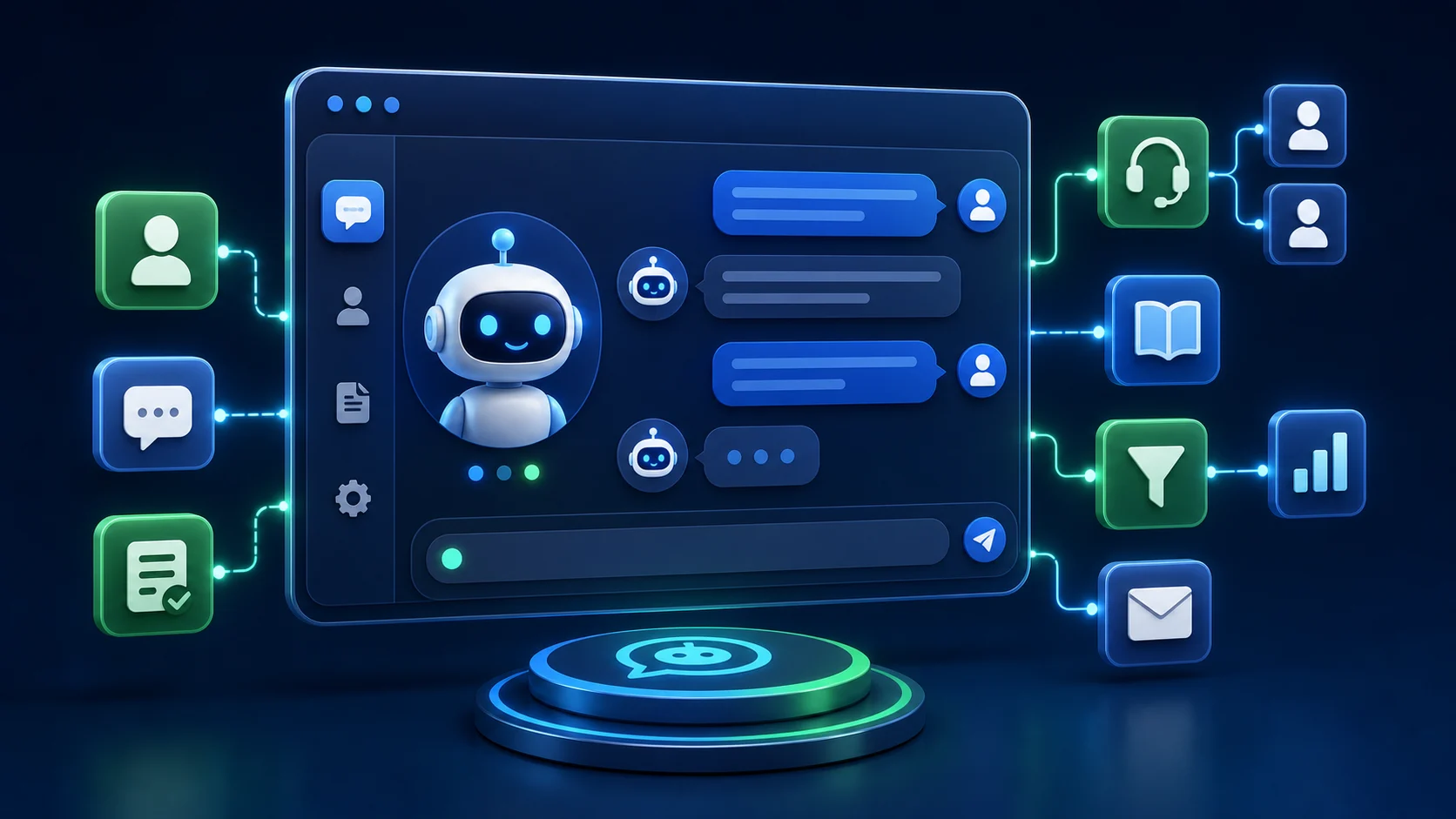 AI chatbot assistant for website support and lead capture