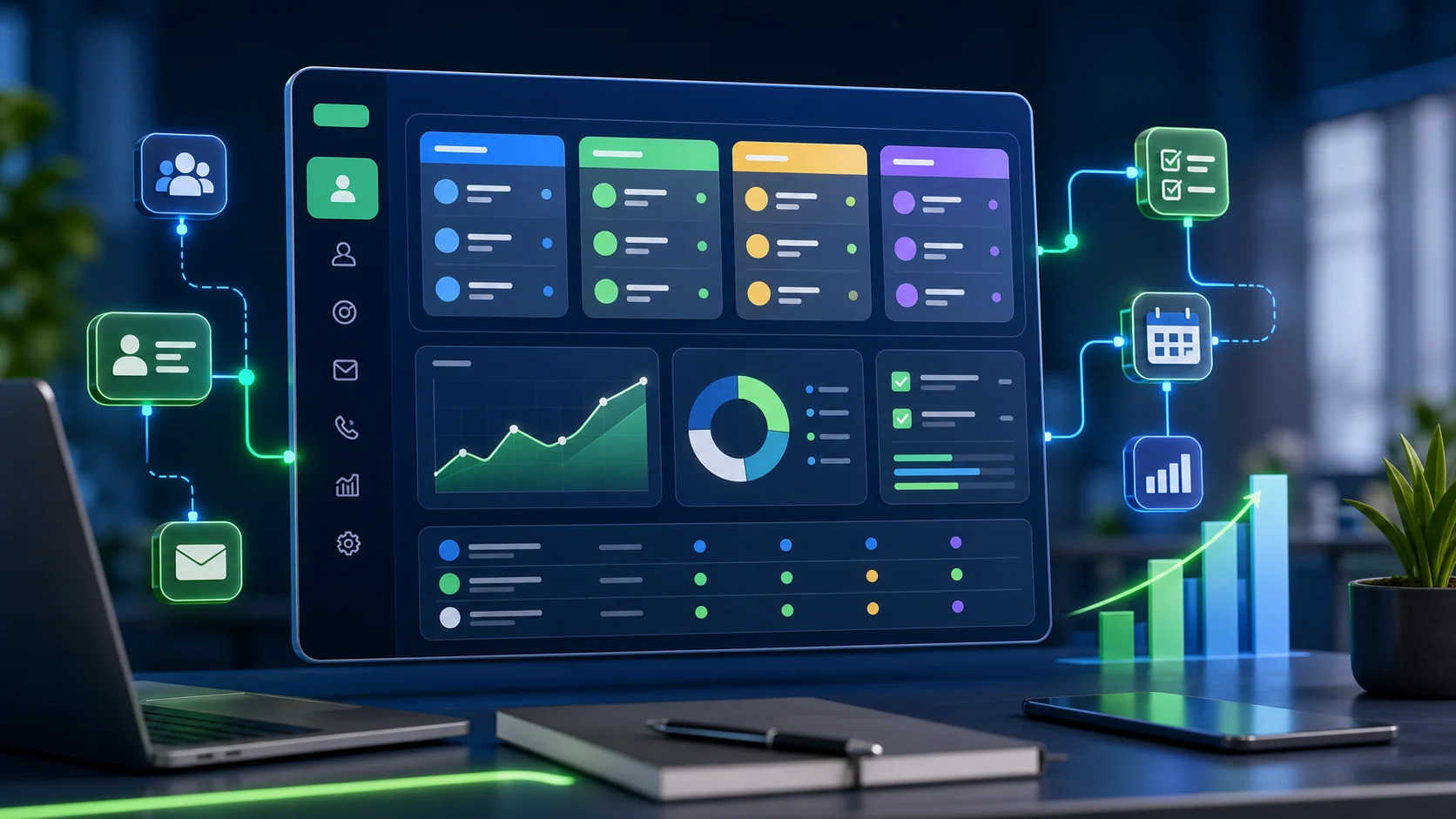 AI CRM dashboard for sales follow-up and reporting
