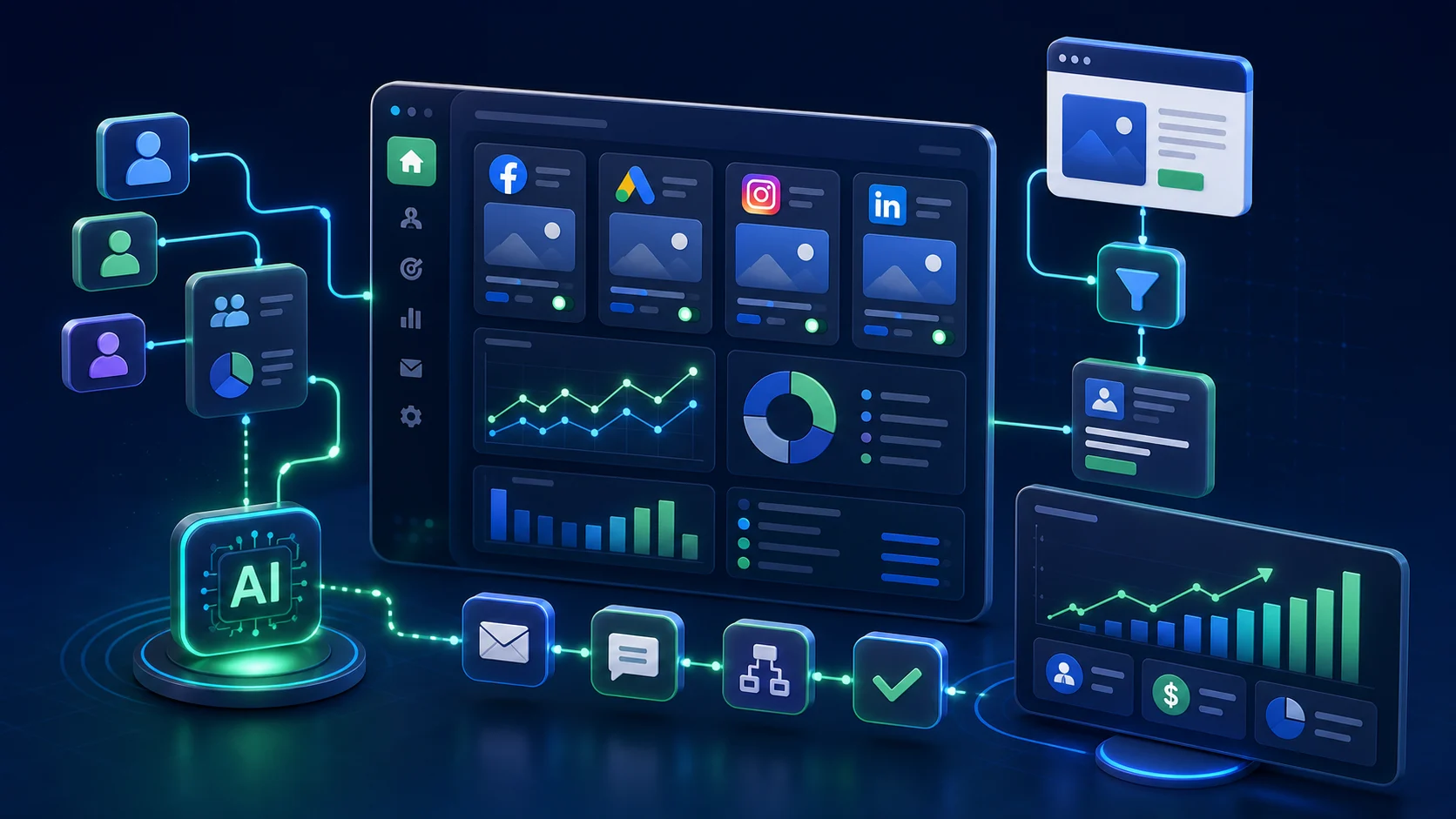 AI marketing automation dashboard for ads and campaign optimization