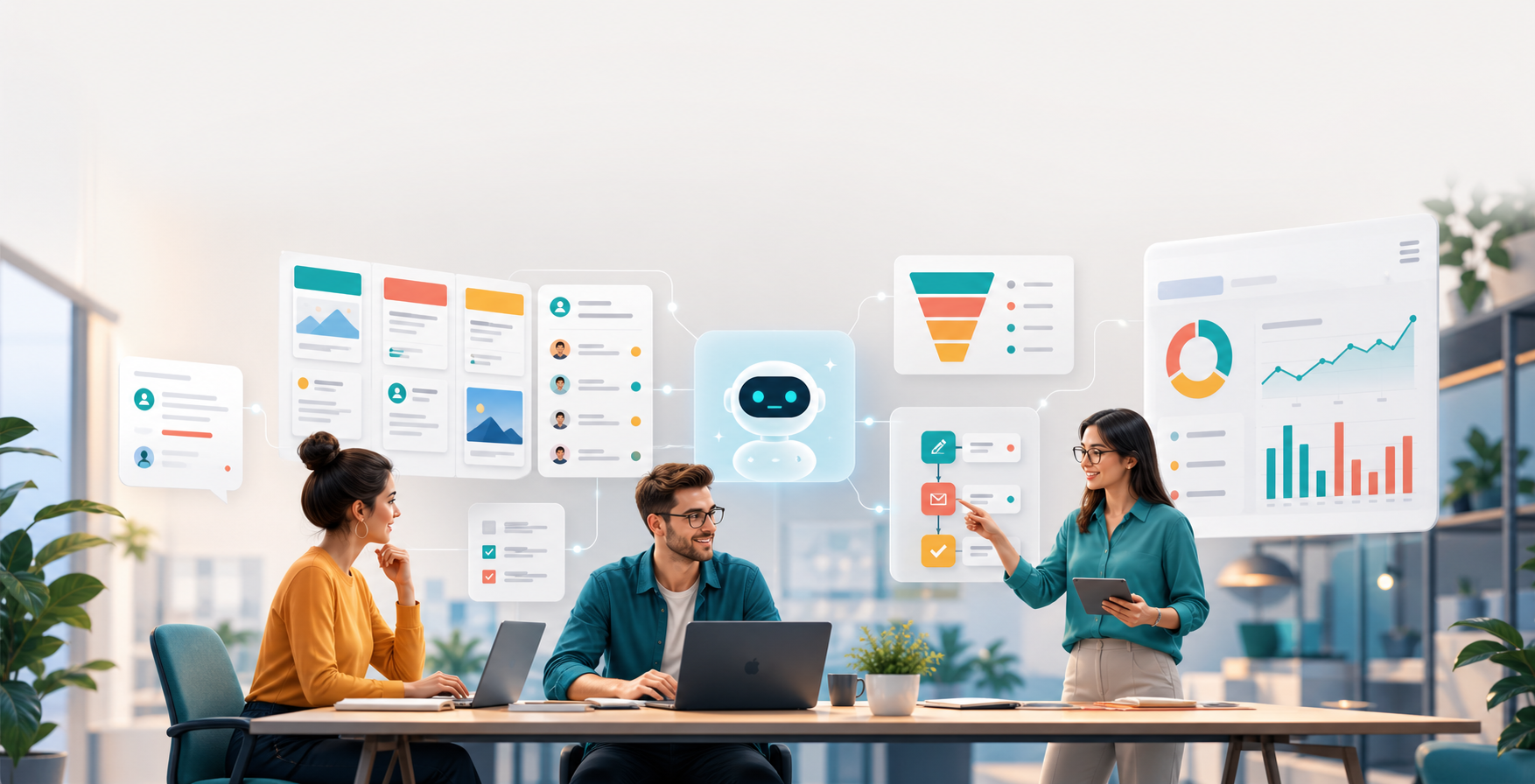 AI agency automation dashboard showing client campaigns tasks CRM pipeline reporting and approvals