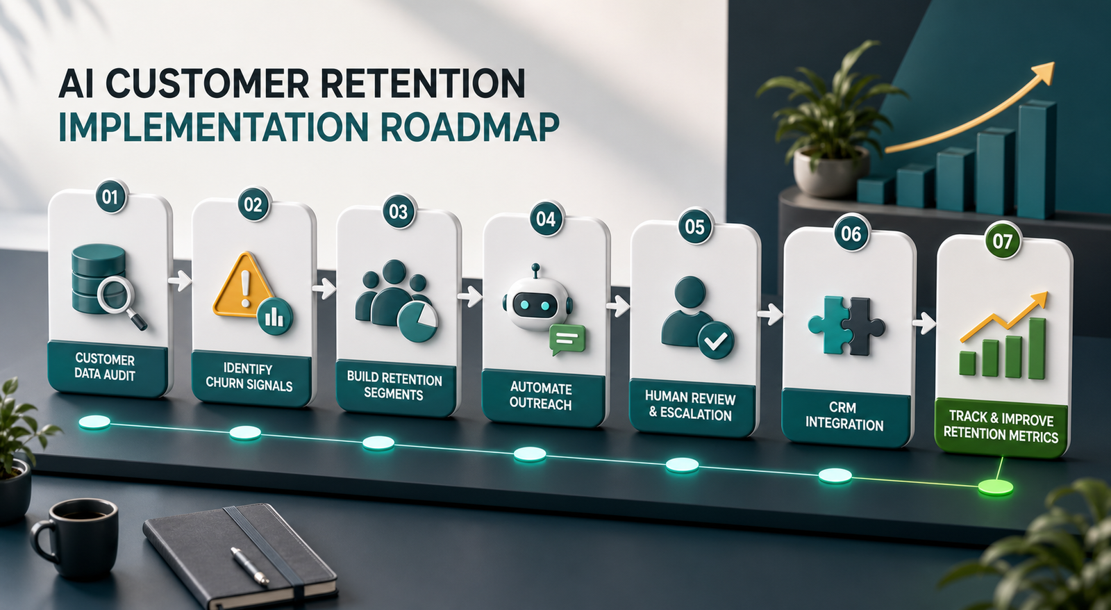 Roadmap for implementing AI automation to improve customer retention