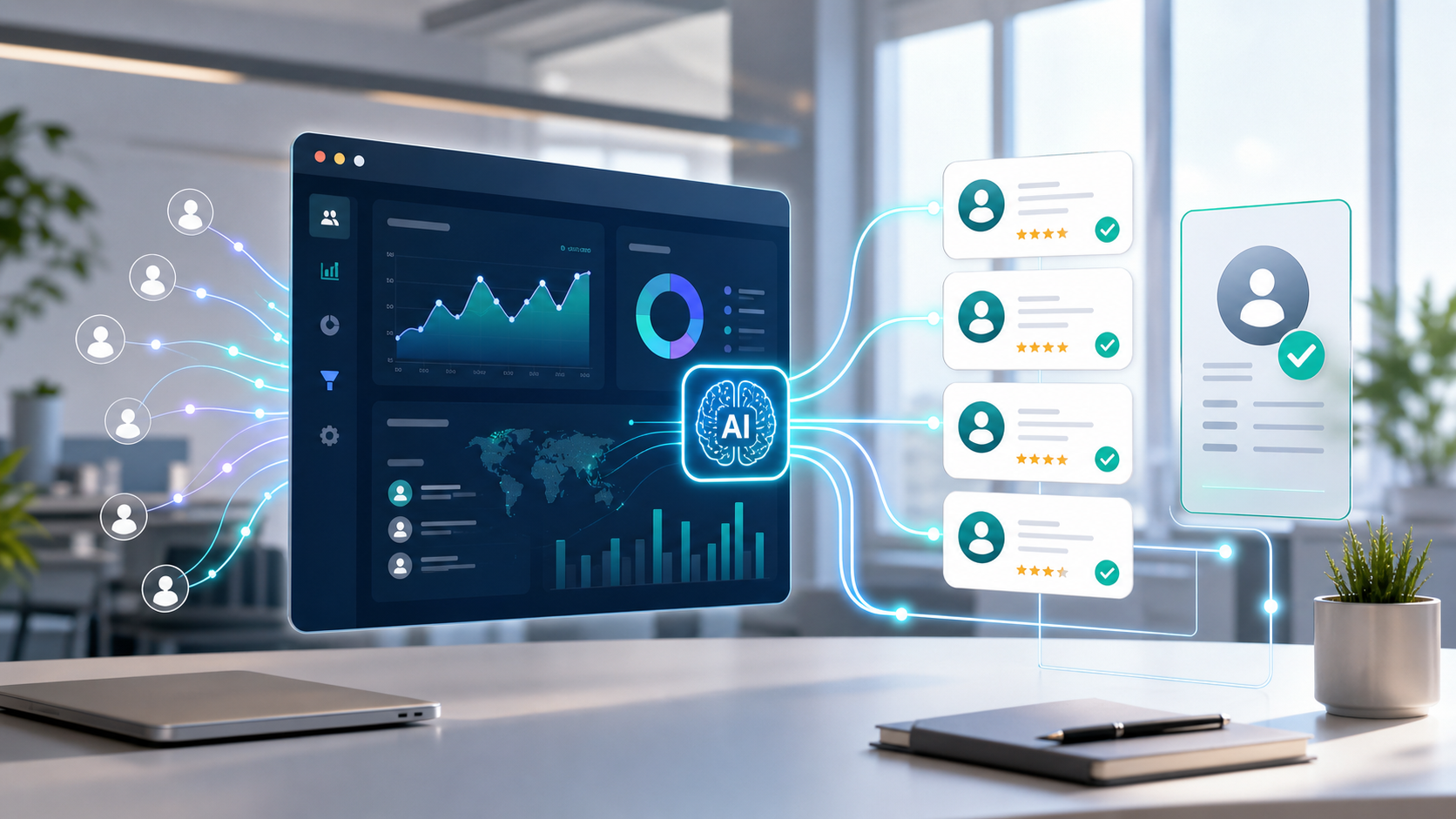 AI lead generation dashboard turning website visitors into qualified leads