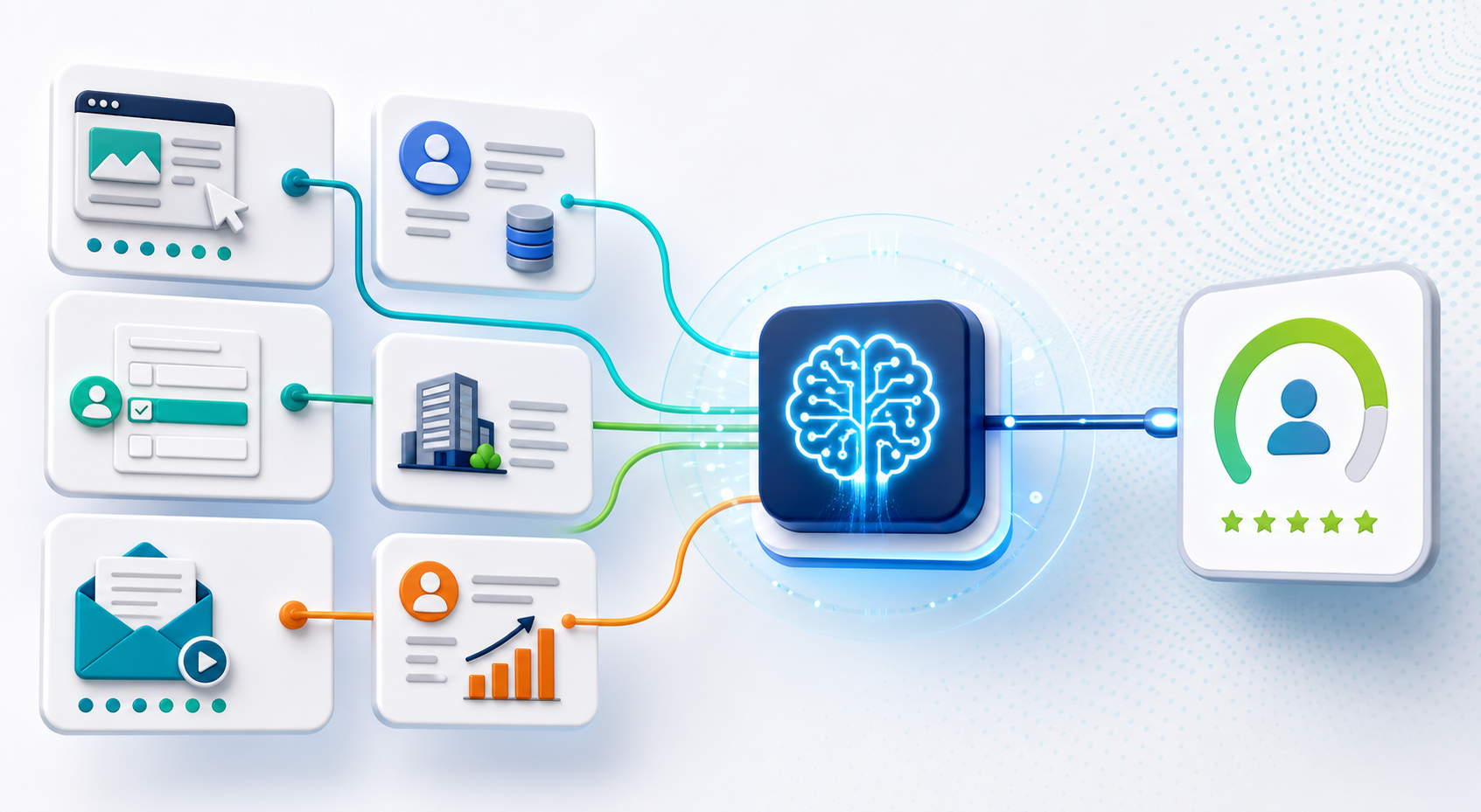 AI lead scoring signals from website behavior forms CRM and email engagement