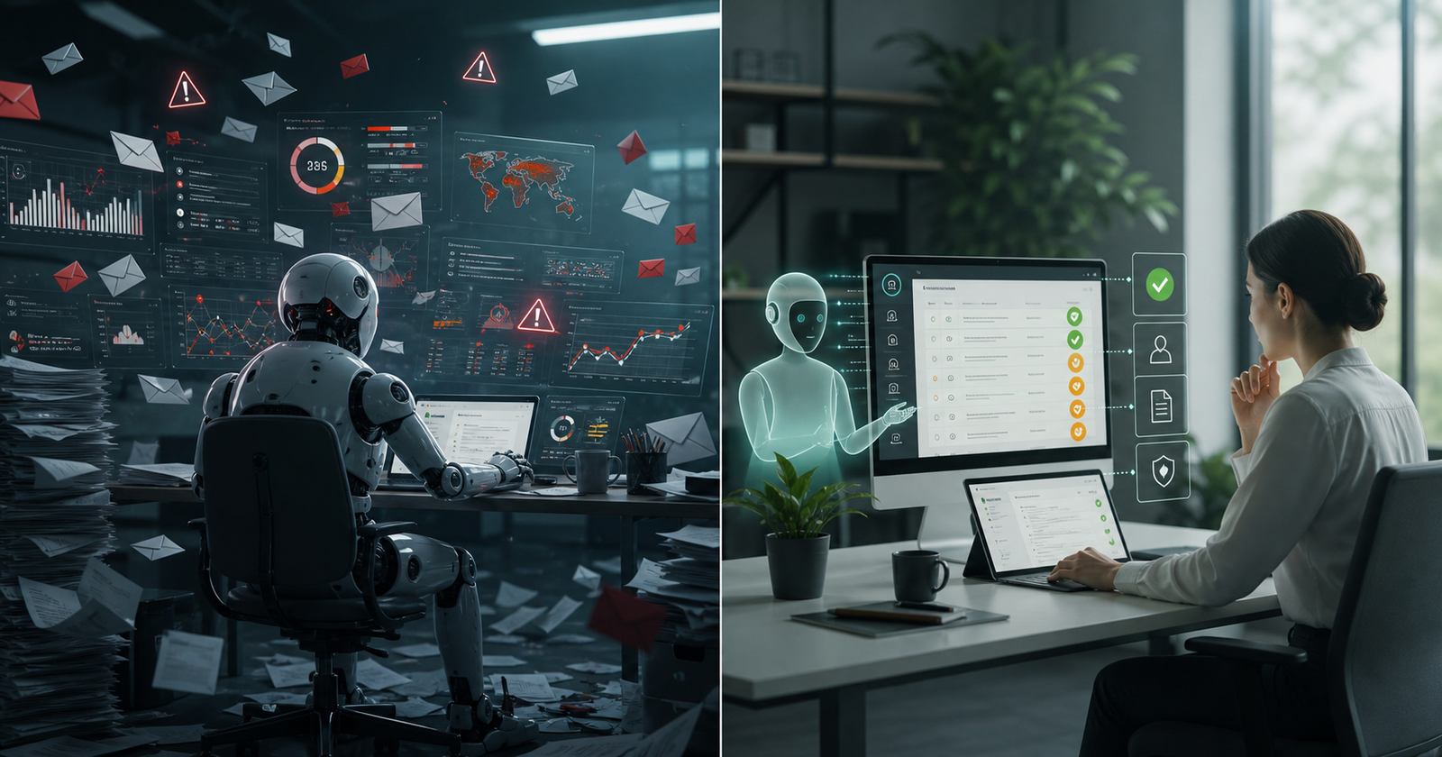 Unsafe full AI automation compared with responsible human in the loop review