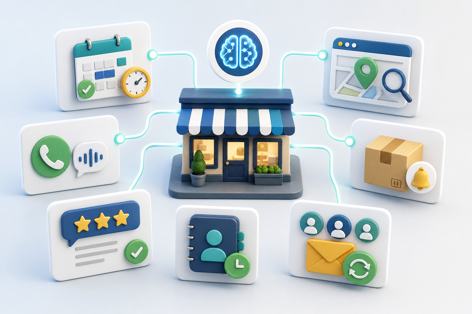 Local business AI use cases including appointments reviews local search inventory and customer follow-up