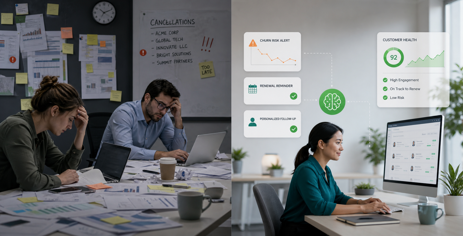 Manual customer retention compared with AI customer retention automation