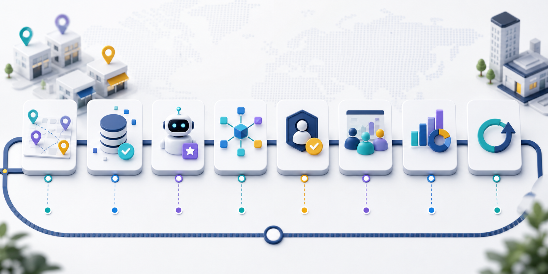 Step by step roadmap for implementing AI automation across multiple business locations