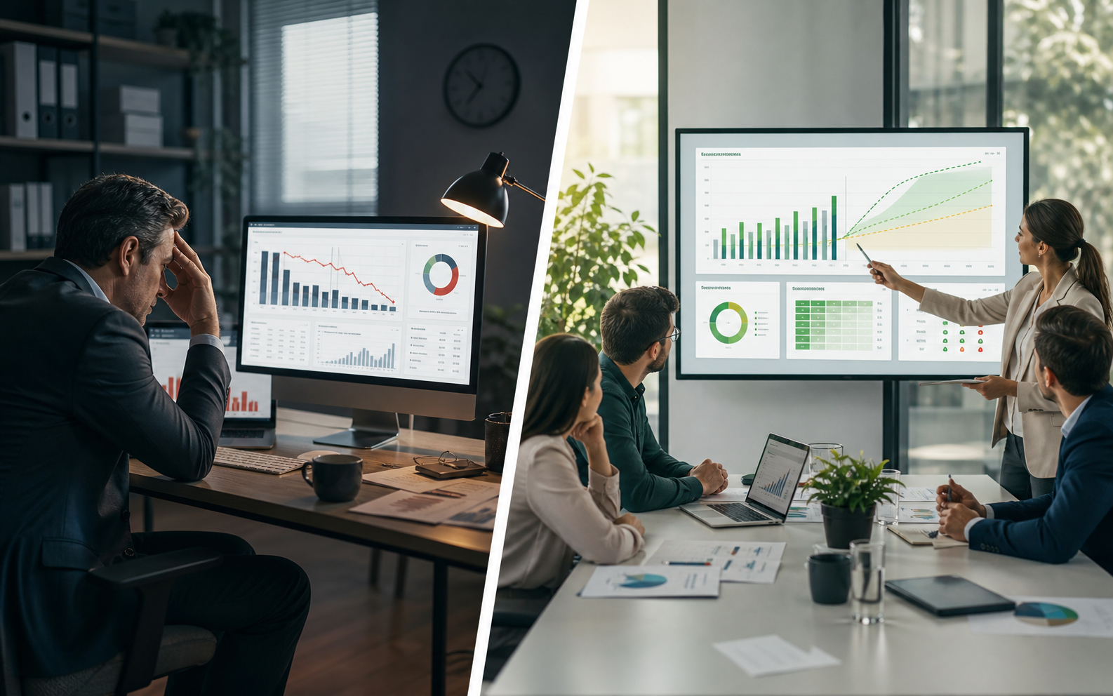 Reactive reporting compared with predictive analytics for business planning